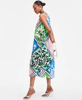 I.n.c. International Concepts Women's Scarf-Print Halter Midi Dress, Exclusively at Macy's