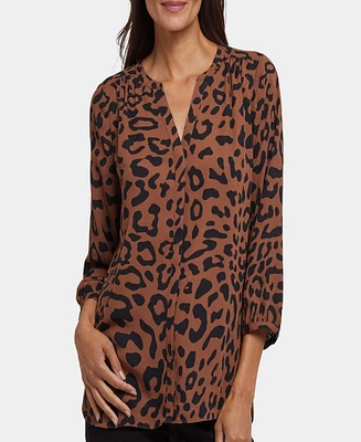 Nydj Women's Pintuck V Neck Top