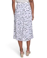 Calvin Klein Women's Printed Pleated Pull-On Midi Skirt