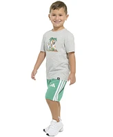 adidas Toddler & Little Boys Graphic T-Shirt Stripe Shorts
