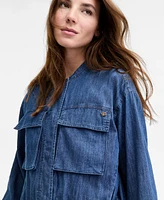 Tommy Hilfiger Women's Chambray Utility Bomber Jacket