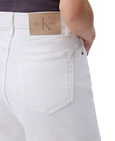 Calvin Klein Jeans Women's High-Rise Midi Denim Shorts