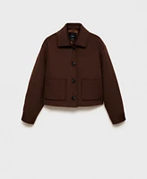 Mango Women's Pockets Detail Wool-Blend Jacket