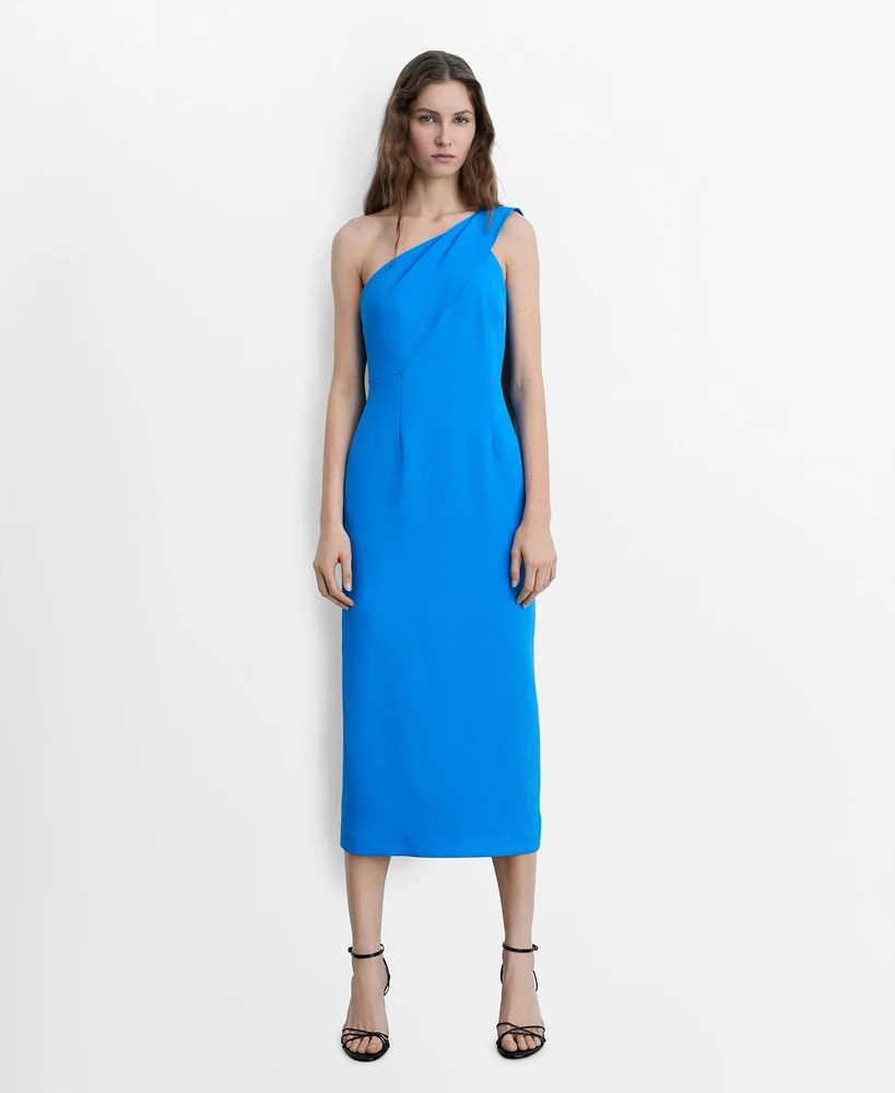 Mango Women's Off-Shoulder Asymmetric Dress