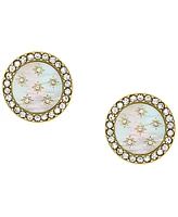 Fossil Mother-of-Pearl Gold-Tone Stainless Steel Stud Earrings