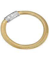 Esquire Men's Jewelry Flat Snake Link Chain Bracelet in Gold-Tone Ion Plated Stainless Steel, Exclusively at Macy's