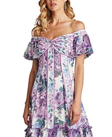 Tadashi Shoji Women's Breeze Floral Print Chiffon Dress