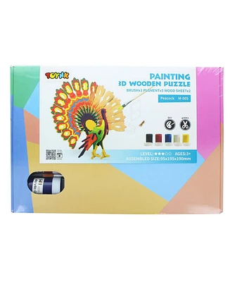 3D Wooden Painting Puzzle | Peacock