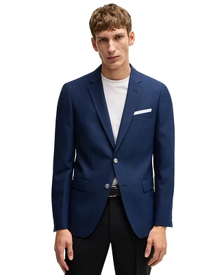 Boss by Hugo Men's Slim-Fit Patterned-Wool Jacket