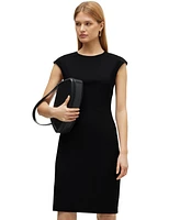 Boss by Hugo Women's Wool Cap Sleeve Slim-Fit Dress
