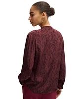 Boss by Hugo Boss Women's Snake-Print Silk Regular-Fit Blouse