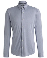 Boss by Hugo Boss Men's Patterned Performance Slim-Fit Dress Shirt