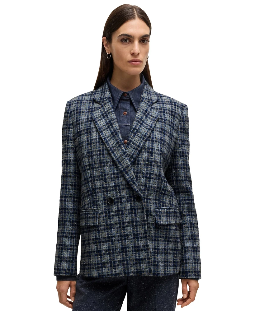 Boss by Hugo Women's Relaxed-Fit Double-Breasted Jacket