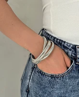 Adornia Silver Omega Chain Triplet Bracelet