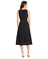 Donna Morgan Women's Square-Neck Sleeveless Side-Slit Dress
