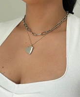 Adornia Silver Heart Locket Necklace