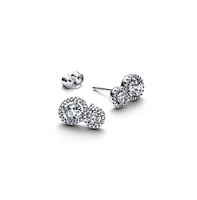 Pandora Sterling Silver Halo Stud Earrings