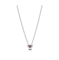 Pandora Sterling Silver Pink Elevated Heart Necklace
