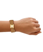 Tory Burch Women's The Kira Brown Leather Wrap Strap Watch 18mm