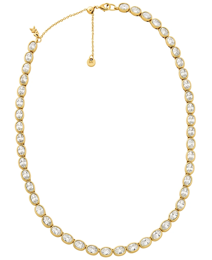 Michael Kors 14K Gold-Plated Brass Bezel-Set Necklace