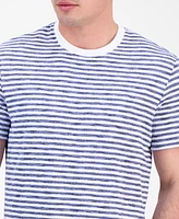 Guess Men's Baxter Short Sleeve Striped Crewneck T-Shirt
