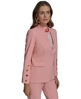 Donna Karan New York Petite Collarless One-Button Long-Sleeve Jacket