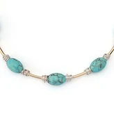 Robert Lee Morris Soho Turquoise Stone Bead Wire Collar Necklace