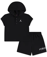 Jordan Toddler Boys Henley Hoodie & Shorts, 2 Piece Set