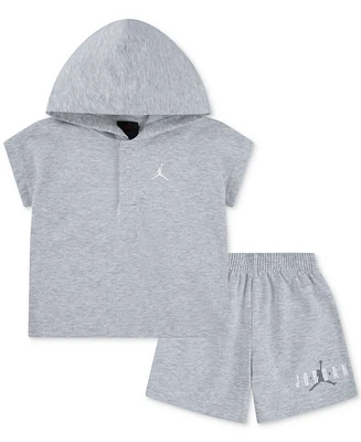 Jordan Toddler Boys Henley Hoodie & Shorts, 2 Piece Set