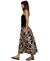 Sanctuary Women's Meet Me At Sea Printed Strapless Midi Dress
