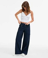 Self Esteem Juniors Smocked Tank Top Celebrity Pink Cargo Pants