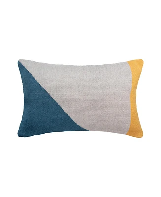14" x 22" Rory Modern Geometric Gray Cotton Blend Decor Throw Pillow