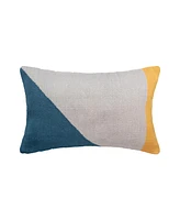 14" x 22" Rory Modern Geometric Gray Cotton Blend Decor Throw Pillow