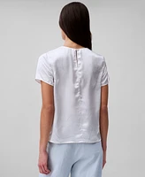 Calvin Klein Women's Printed Crushed Satin Top