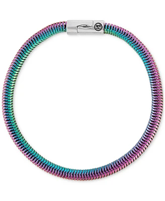 Esquire Men's Jewelry Rainbow Snake Link Chain Bracelet in Anodized Stainless Steel, Exclusively at Macy's
