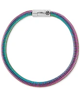 Esquire Men's Jewelry Rainbow Snake Link Chain Bracelet in Anodized Stainless Steel, Exclusively at Macy's