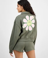 Grayson Threads, The Label Juniors' Collared Daisy Sweatshirt
