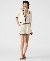 Steve Madden Women's Fable Tipped Short-Sleeve Blazer