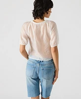 Steve Madden Women's Lana Sheer Puff-Sleeve Top