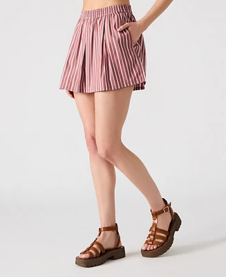 Steve Madden Women's Malena Striped Pull-On Shorts