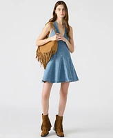 Steve Madden Women's Malia Stretch Denim Halterneck Dress