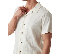 Guess Men's Schaffer Regular-Fit Textured Button-Down Resort Shirt