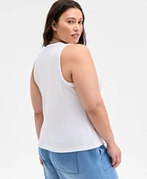On 34th Trendy Plus Embellished Crewneck Sleeveless Top, Exclusively at Macy's