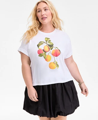 On 34th Trendy Plus Orange Graphic T-Shirt, Exclusively at Macy's