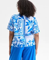 I.n.c. International Concepts Plus Twist-Hem Blouse, Exclusively at Macy's