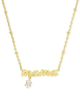 Kendra Scott Crystal Mama Pendant Necklace & Hoop Earrings Set