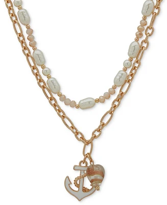 lonna & lilly Gold-Tone Sea Life Layered Pendant Necklace, 16" + 3" extender