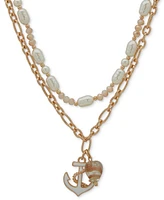 lonna & lilly Gold-Tone Sea Life Layered Pendant Necklace, 16" + 3" extender