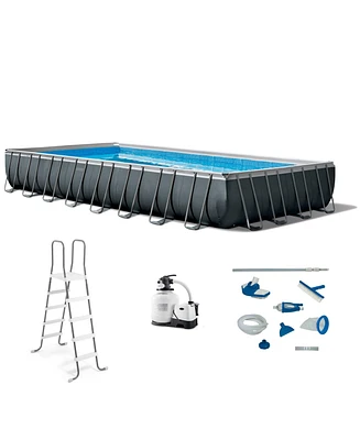 Intex 32ft x 16ft x 52in Ultra Xtr Rectangular Swimming Pool and Maintenance Kit