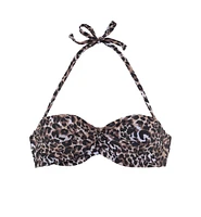 Lascana Women's Leopard Cheetah Print Bandeau Bikini Swimsuit Top